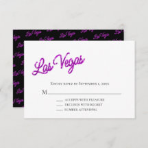 Paarse Las Vegas Sparkles Wedding RSVP
