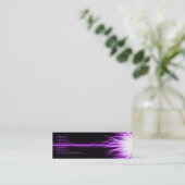 Paarse laserprinter mini visitekaartje (Staand voorkant)