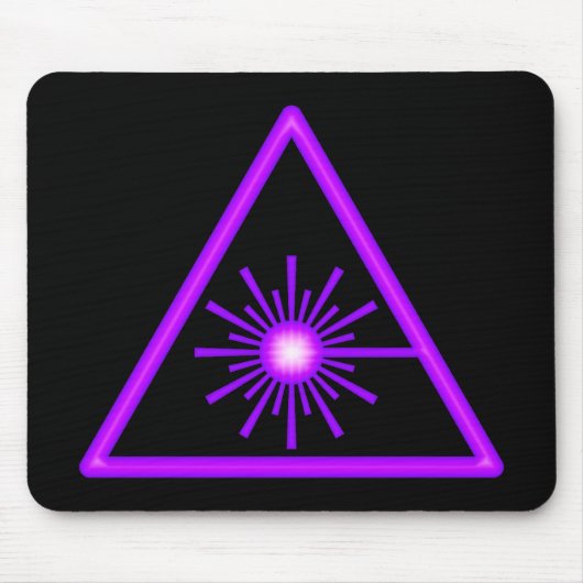 Paarse lasersymbool Mousepad Muismat (Voorkant)