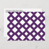 Paarse Lattice on White Briefkaart (Voorkant / Achterkant)