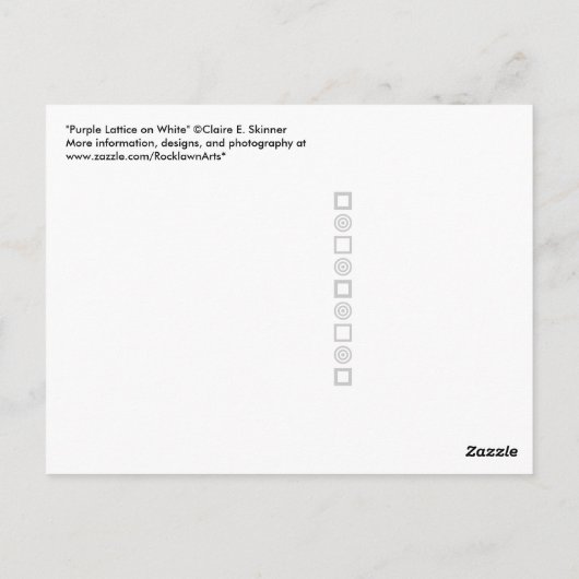 Paarse Lattice on White Briefkaart (Achterkant)