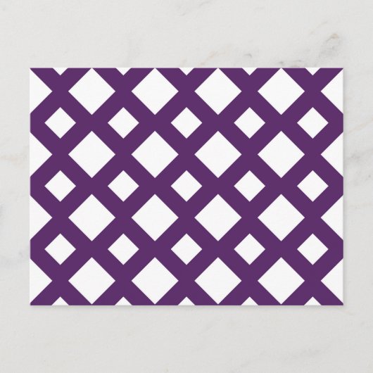 Paarse Lattice on White Briefkaart (Voorkant)