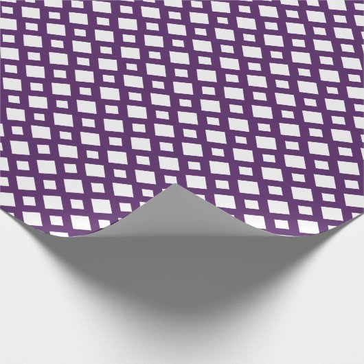 Paarse Lattice on White Cadeaupapier (Hoek)