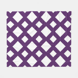 Paarse Lattice on White Fleece Deken