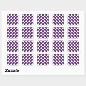 Paarse Lattice on White Vierkante Sticker (Vel)