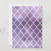 Paarse Latticework, Marokkaanse Trellis, Birthday Kaart (Achterkant)
