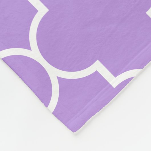 Paarse Latticework, Quatrefoil, Marokkaanse Trelli Fleece Deken (Hoek)