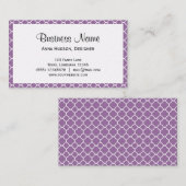 Paarse Latticework, Quatrefoil, Marokkaanse Trelli Visitekaartje (Voorkant / Achterkant)