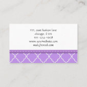 Paarse Latticework, Quatrefoil, Marokkaanse Trelli Visitekaartje (Achterkant)