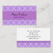 Paarse Latticework, Quatrefoil, Marokkaanse Trelli Visitekaartje (Voorkant / Achterkant)