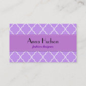 Paarse Latticework, Quatrefoil, Marokkaanse Trelli Visitekaartje (Voorkant)