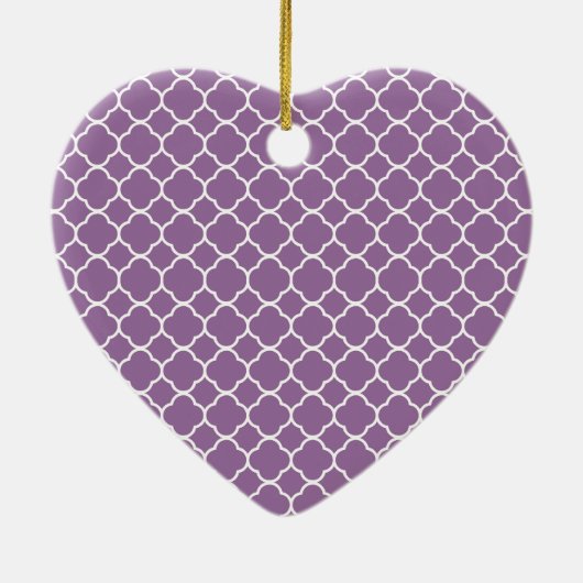 Paarse Latticework, Quatrefoil, Trellis, Sweet 16 Keramisch Ornament (Achterkant)