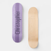 Paarse lavendel Aangepast gestreept monogram Skateboard (Voorkant)