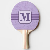 Paarse lavendel Aangepast gestreept monogram Tafeltennisbatje (Achterkant)