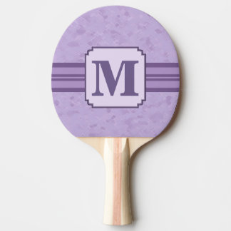 Paarse lavendel Aangepast gestreept monogram Tafeltennisbatje