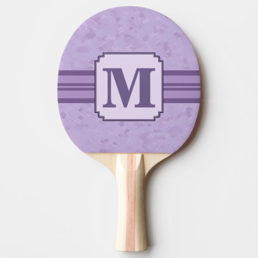 Paarse lavendel Aangepast gestreept monogram Tafeltennisbatje (Voorkant)