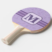 Paarse lavendel Aangepast gestreept monogram Tafeltennisbatje (Voorkant Gekanteld)