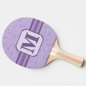 Paarse lavendel Aangepast gestreept monogram Tafeltennisbatje (Zijkant)