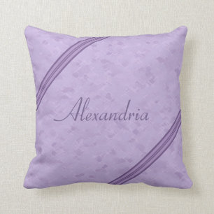 Paarse lavendel aangepaste gestreepte monogram kussen