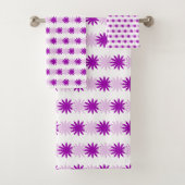 Paarse Lavendel Abstracte Bloemen Badhanddoek Set Bad Handdoek (Insitu)