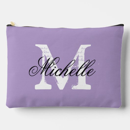 Paarse lavendel accessoiretas met monogram etui (Voorkant)
