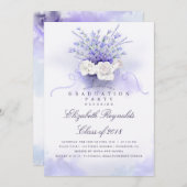 Paarse lavendel afstudeerfeest kaart (Voorkant / Achterkant)