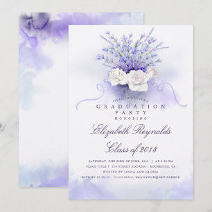 Paarse lavendel afstudeerfeest kaart