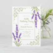 Paarse Lavendel Antiek Lijst 60e Verjaardag Kaart (Staand voorkant)