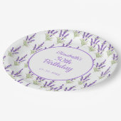 Paarse Lavendel Antiek Lijst Verjaardag Papieren Bordje (Gekanteld)