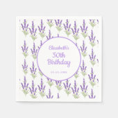 Paarse Lavendel Antiek Lijst Verjaardag Servet (Voorkant)