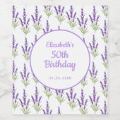 Paarse Lavendel Antiek Lijst Verjaardag Wijn Etiket (Enkel label)