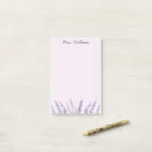 Paarse Lavendel Aquarel Bloemen Post-it® Notes (Op bureau)
