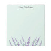Paarse Lavendel Aquarel Bloemig Notitieblok (Voorkant)