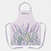 Paarse Lavendel Aquarel Bloemig Schort (Voorkant)