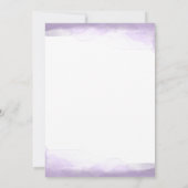 Paarse Lavendel Aquarel Moderne Bruidsdouche Kaart (Achterkant)