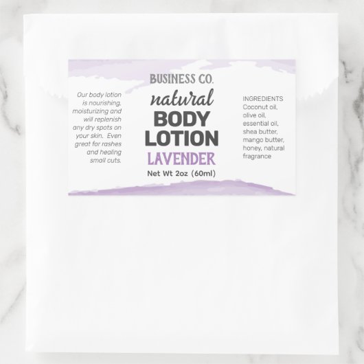 Paarse Lavendel aquarel Wraparound Label (Tas)