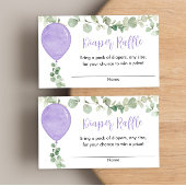 Paarse lavendel ballonvaarder baby shower diapertr informatiekaartje