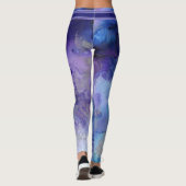 Paarse, Lavendel, Blauw & Aqua Waterverf Leggings (Achterkant)