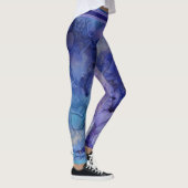 Paarse, Lavendel, Blauw & Aqua Waterverf Leggings (Rechts)