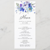 Paarse lavendel blauw marine stoffige bloemen brui menu (Voorkant)