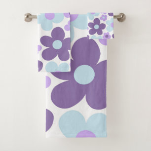 Paarse Lavendel Blauwe Daisies Retro Dream #1 #ret Bad Handdoek