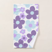 Paarse Lavendel Blauwe Daisies Retro Dream #1 #ret Bad Handdoek (Handdoek)