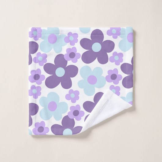 Paarse Lavendel Blauwe Daisies Retro Dream #1 #ret Bad Handdoek (Wasdoekje)