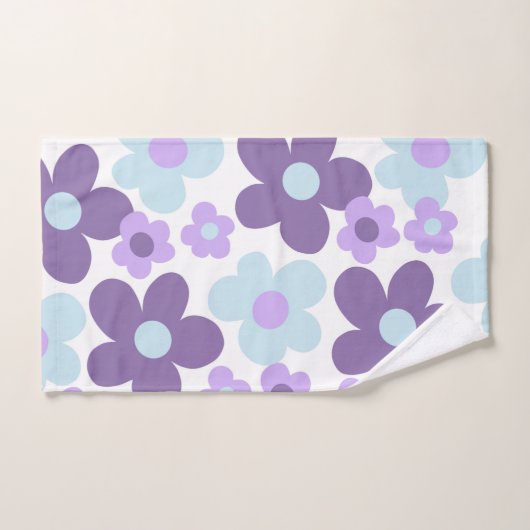 Paarse Lavendel Blauwe Daisies Retro Dream #1 #ret Bad Handdoek (Handdoek)