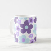 Paarse Lavendel Blauwe Daisies Retro Dream #1 #ret Koffiemok (Voorkant links)