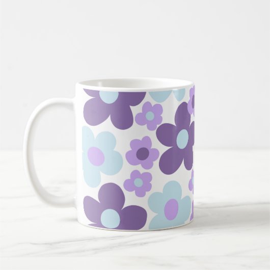 Paarse Lavendel Blauwe Daisies Retro Dream #1 #ret Koffiemok (Links)