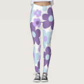 Paarse Lavendel Blauwe Daisies Retro Dream #1 #ret Leggings (Voorkant)