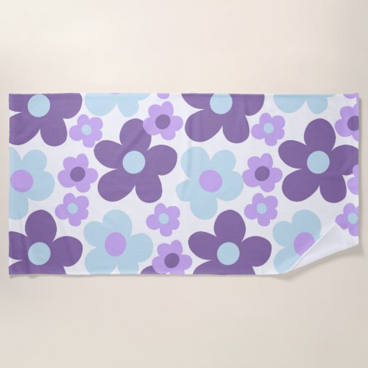 Paarse Lavendel Blauwe Daisies Retro Dream #1 #ret Strandlaken (Voorkant)