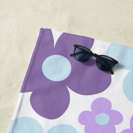 Paarse Lavendel Blauwe Daisies Retro Dream #1 #ret Strandlaken (In situ)