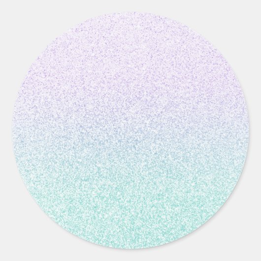 Paarse lavendel blauwgroen b faux glitter blanco s ronde sticker (Voorkant)